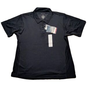 PROPPER SUMMER WEIGHT Women Large Navy Blue Short Sleeve Polo Shirt NEW